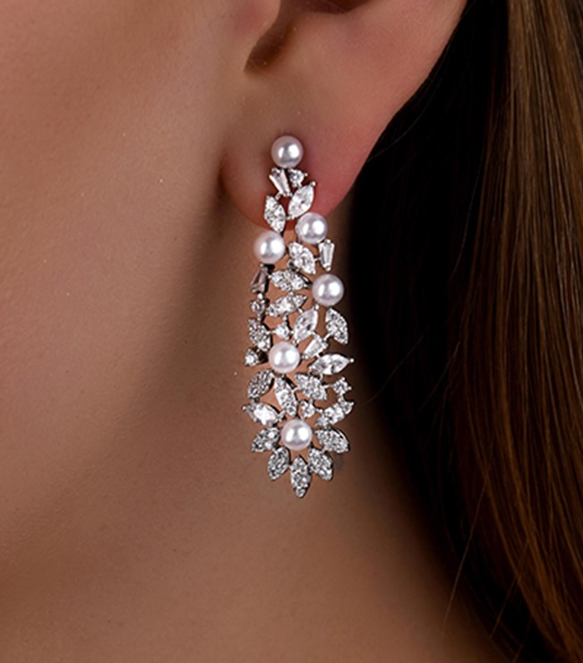 Pearl Fleur Earrings - Image 2